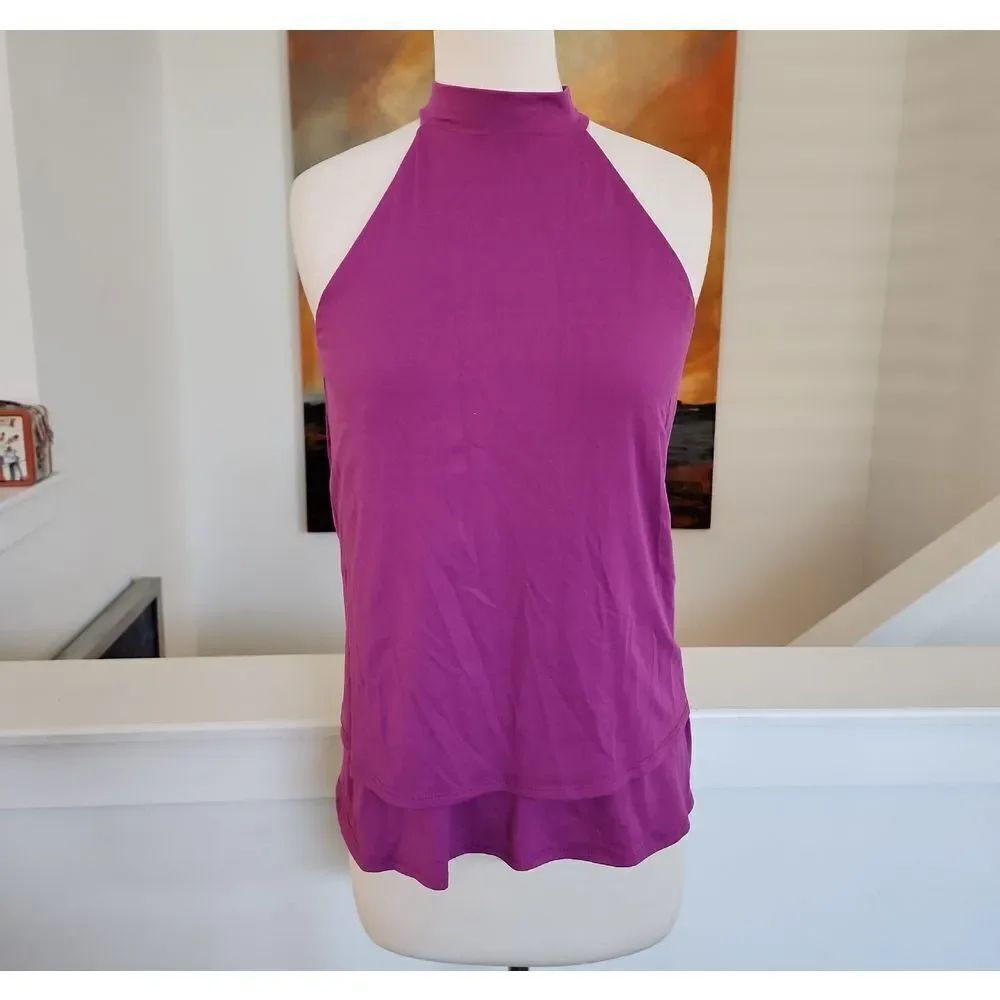 Susana Monaco Vibrant Purple Halter Tank Top Size S